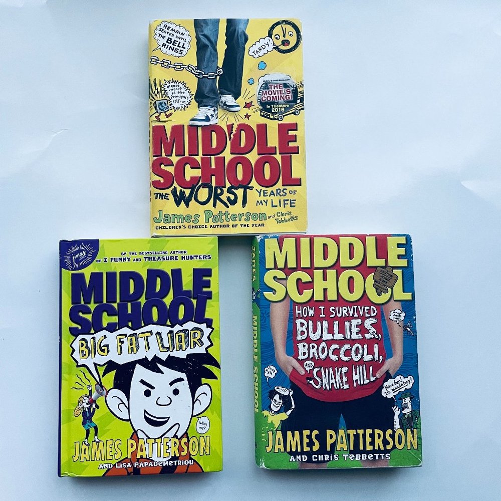 Lot of 3 Middle School Hardcover Books by James Patterson